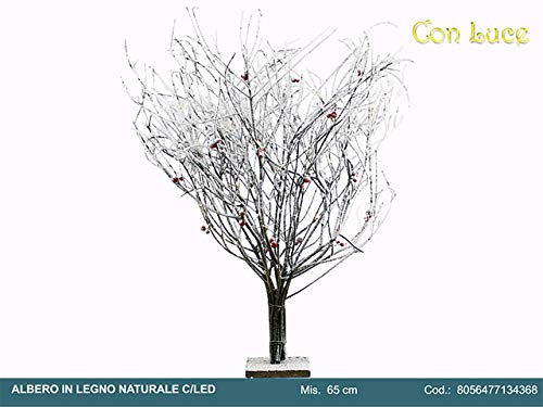 f.g.f. Import Export s.r.l. árbol de Madera Natural C/LED y Bayas