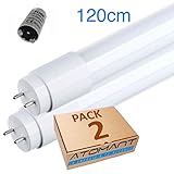 t5 led 120cm Iso 9001 Led Atomant Pack 2x Tubo de LED 18w, 360 grados, 120 cm, blanco frío 6500K, Standard T8 G13, 1800 lumenes reales. Cebador incluido, 18 W, Frio, 120cm