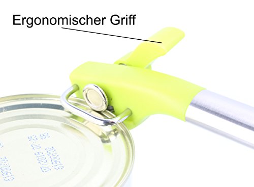 Dosenöffner Sicherheitsöffner Büchsenöffner Küchenhelfer Deckelöffner Konservenöffner Edelstahl Grün / keine Scharfen Kanten / Wiederverschliessbar / Gatrodosen bis 25L. / NOVA Multican Can opener - 3