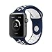 Produktbild EloBeth For Apple Watch Armband Series 1 Series 2- Sport Smart Watch Silikon Strap Replacement Wrist Band Uhrenarmband Ersatzband Bügel für Apple iWatch/Apple Watch Nike+ (42mm, Navy/Weiß)