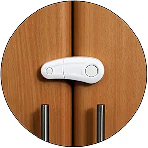 Safe-O-Kid Durable, Elegant Child Safety Cabinet Lock (White) - Pack of 2
