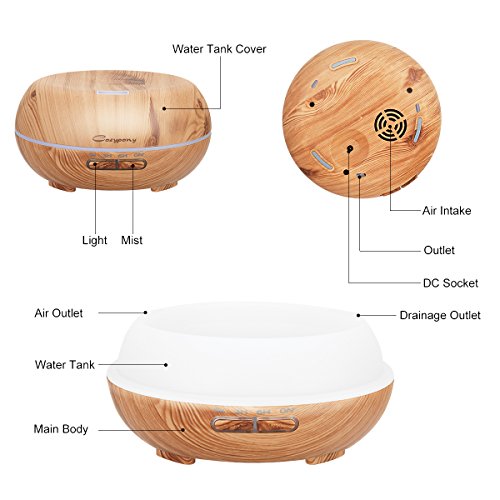 Aroma Diffuser 200ml Cozypony Luftbefeuchter Öl Diffusor Ultraschall Humidifier LED mit 7 Farben für Yoga Salon Spa Wohn-, Schlaf-, Bade- oder Kinderzimmer Hotel - 3