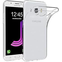 ELECTRÓNICA REY Funda Carcasa Gel Transparente para Samsung Galaxy J7 (2016), Ultra Fina 0,33mm, Silicona TPU de Alta Resistencia y Flexibilidad