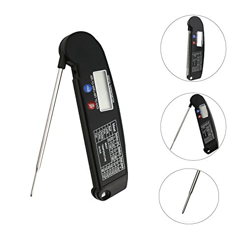 Der&Dies digital Kochthermometer Küchenthermometer Einstichthermometer für Grillen Braten BBQ und Kaffe Milch Backen.