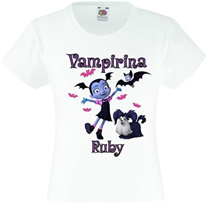 Vampirina Personalised Girls Inspired Disney Junior Vamparina Ballerina Character T-Shirt (XXS (Age 1-2))