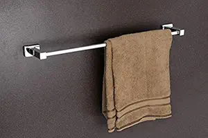 WSK BATH ACCESSORIES High Grade AISI 304 Stainless Steel 24 Inch/Towel Rod Towel Rack for Bathroom/Towel Bar/Towel Hanger/Towel Stand/Bathroom Accessories-Square (Chrome Finish) Made in India (24 Inch Square) BA2142-001