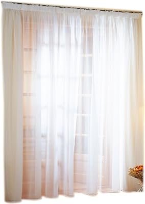 Linder 0390 /10/344 Voilage Grande Largeur Polyester Lin Blanc Galon Fronceur 420 x 240 cm