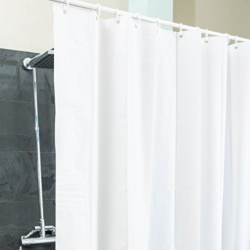 Weißer Duschvorhang PEVA | Badewanne Duschvorhang Anti-Schimmel PVC-frei & umweltfreundlich | Wannenvorhang 180x200 cm Badewannenvorhang weiß