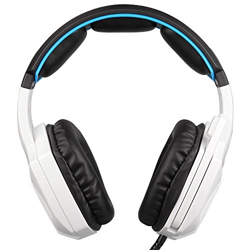 Auriculares Gaming para PS4 PC Sades SA920 Cascos Ruido Reducci  n de Diademas Cerrados Profesional con Micr  fono Limpio Sonido 3 5mm Compatible Xbox One Tablet Port  til Mac iPhones iPads iPods Blanco 