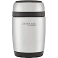 Thermos Curved Food Flask with Spoon, Stainless Steel, 400 ml