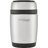 Thermos Curved Food Flask with Spoon, Stainless Steel, 400 ml