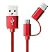 Price comparison product image Sunhoyu Type C Micro USB 2 in 1 Cable, 2-in-1 USB 2.0 Male to USB 3.1 Type C Micro USB Weave Data Fast Charging Cable