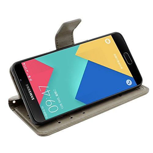 Galaxy A5 (2016) Hülle, Fraelc® Handyhülle Samsung Galaxy A510F 2016 Lederhülle Flip Tasche mit Kartenfächer und Standfunktion Schmetterling Muster Schutzhülle mit 1x Displayfolie + 1x Eingabestift - 3