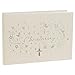 WHITE WITH SILVER CROSS CHRISTENING GUEST BOOK