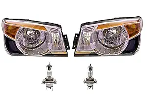 K D Headlight assembly for Mahindra Bolero Type 3 With Bulb H4 12V 55/60W (Right & Left Both)