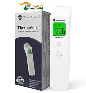 Walnut Medical non-contact Infrared Thermometer (Made in India - 1yr Warranty) FCC/CE Certified, Suitable for Body / Object / Room Temperature