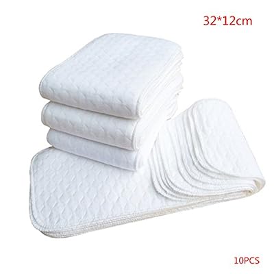 ELENXS 10PCS réutilisables Couches pour bébés Couches Lavables Inserts 1 pièce 3 Couche Insert 100% Coton Lavable Baby Care Products
