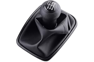 NICOLIE 5/6 Gang Schaltknauf Hebel Shifter Gaitor Stiefel Pu Leder Kompatibel Mit Vw 2003-2008 Golf 4 Iv Mk4 GTI R32 Jetta - 6-Gang-Schwarz