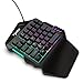 Produktbild Maayun HXSJ V100 Tastatur LED Gaming Tastatur V100 Mini FN + ESC-Taste LED-Hintergrundbeleuchtung One Hand 35 Key Mechanische Tastatur Schwarz