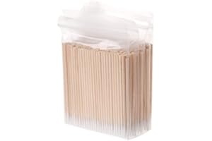 PIQIUQIU 500pcs Cotons-tiges, Cotons-tiges Pointus, Petits Cotons-tiges, Manche en Bois, pour Tatouage, sourcil, beauté, Maquillage, Ongles