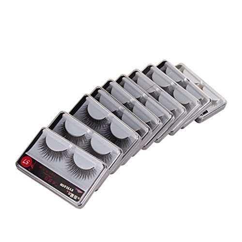 Da.Wa 10 Paar Lange Kreuz Falsche künstliche Wimpern Licht Schwarz Eyelashes Wimpernverlängerung Make-up fur Schönheit - 2