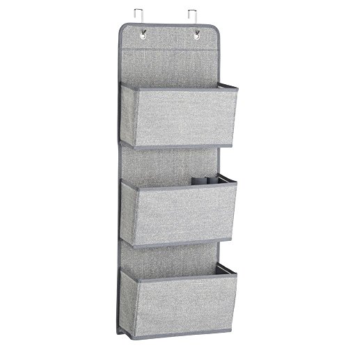 InterDesign 05173EU Aldo Schrank-Organizer aus Stoff zum Hängen über die Tür für Handtaschen, Taschen, Schuhe, Sonnenbrillen - 3 Taschen, grau, Polypropylene, Gray, 33 x 11,43 x 91,4 cm
