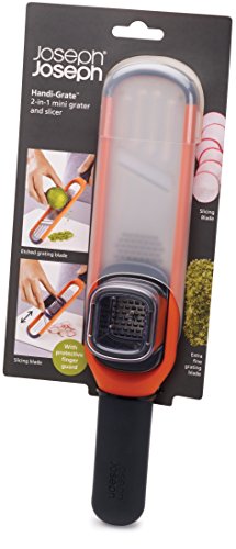 Joseph Joseph 20048 Handi-Grate 2-in-1 Mini-Reibe und -Hobel Edelstahl, 29 x 6,5 x 4,5 cm, orange - 3