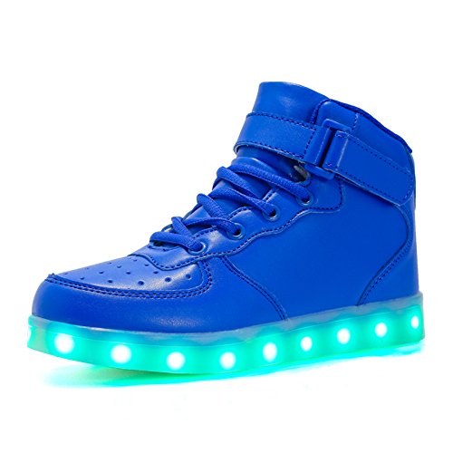 Kids Led Light Up Shoes Flashing Trainers High Top Charging - Main Image