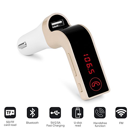 Preisvergleich Produktbild Bluetooth FM Transmitter, Drahtlose Bluetooth Freisprechen FM Transmitter LCD Auto KFZ USB TF MP3 Player Musik Player Ladegerät Kit Gerät Car Kit MP3 Player LCD Hands-free Bluetooth FM Transmitter Modulator USB SD MMC für iPhone iPad Samsung Galaxy Note Motorola LG Google Nexus Android