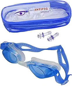 Fully Swimming Goggles for Men/Women and Kids Use Swimming Accessories for Water Pool and Beach Use Blue Pack of 1