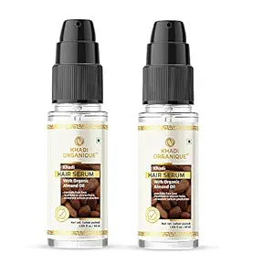 Khadi Organique Hair Serum For Dry Frizzy Hair For Women With Organic Almond Oil Pack of 2