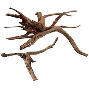 Emours Aquarium Driftwood Tropical Fish Plant Habitat Decor Varies Size, Small & Large,2 pcs Pack by Emours Pet