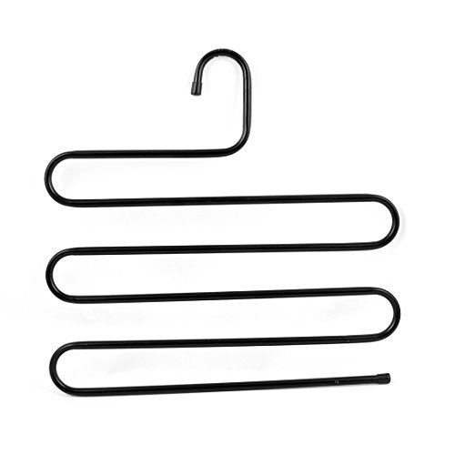 Preisvergleich Produktbild Jeans Hosen Metall Mehrzweck 5 Schichten Hosenbügel Brücke Schwarz 35x34cm