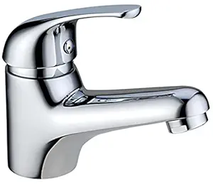 Aquieen Single Lever Basin Mixer with Provision for Hot & Cold Water & 450 mm Connecting Hoses (Stone)