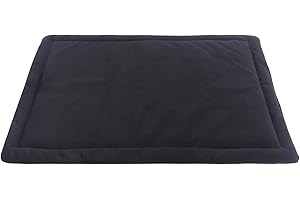 IEUUMLER Dog Crate Bed Mat, Pet Pad Washable Cushion for Small Medium Large Cats Puppy Dogs Super Soft Cozy Non-Slip Bottom for Carrier FC004 (102 * 69cm, Black)