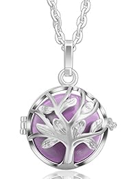 Bola colgante del árbol de la vida de armonía Eudora relicarios de plata de ley y collar de cadena de joyería