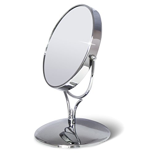 Tatkraft Aphrodite Kosmetik Tischspiegel Zweiseitig mit 2X Vergrößerung Verchromter Rahmen Ø 15cm - 3