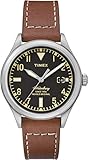 Timex Herren Analog Quarz Uhr mit Leder Armband TW2P84600VQ