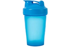 AidShunn Shaker de protéines 400 ml avec boule mélangeuse anti-fuite bouchon à rabat sécurisé 400 ml Bouteille d'eau pour saupoudrer, gym, complément sportif, fitness, entraînement (bleu)