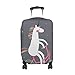 Produktbild COOSUN Cute Unicorn auf einem Fahrrad-Druck-Reise-Gepäck Schutzabdeckungen Waschbar Spandex Gepäck Koffer Cover - Passend für 18-32 Zoll L 26-28 in Mehrfarben