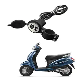 rwt heavy duty bike mobile usb charger for honda activa 3g- Black