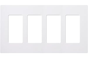 LUTRON CW-4-WH Claro Wandplatte, 4-fach, Weiß