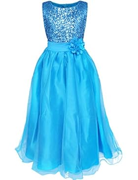 YiZYiF Blumen-Mädchen Kleid Pailletten Prinzessin Kleid Hochzeit Brautjungfer Partykleid Festlich Kleider Kommunionkleid...