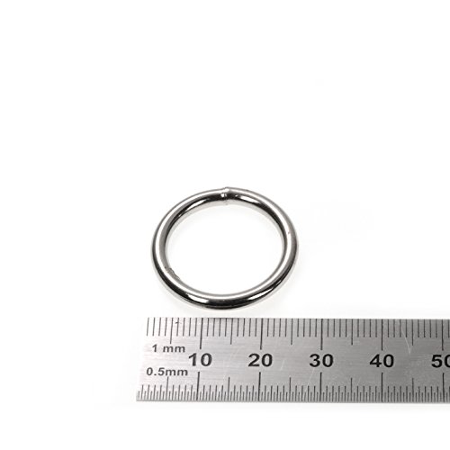 10er Set O – Ring aus Edelstahl, Edelstahlring, Ring aus Stahl, Durchmesser Außen 25mm, Durchmesser Innen 19mm, Materialstärke 3mm, nichtrostend, Ideal in Verbindung mit Paracord 550 zu verarbeiten, geschweißt, Farbe Edelstahl silber glanz, Marke Ganzoo - 3