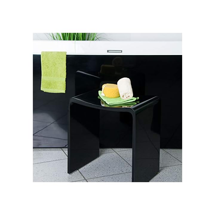 KKR Design Badhocker Duschhocker aus Mineralguss in den Farben Weiß