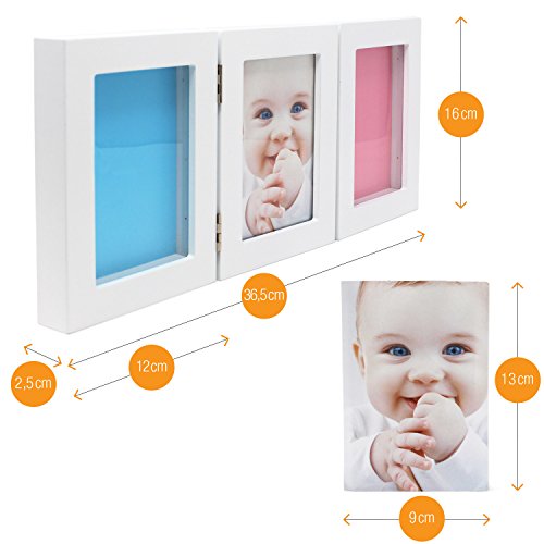 Amazy Bilderrahmen mit Abdruckset – Tolle Erinnerung an Ihr Baby mit Abdruck von Hand und Fuß - 4
