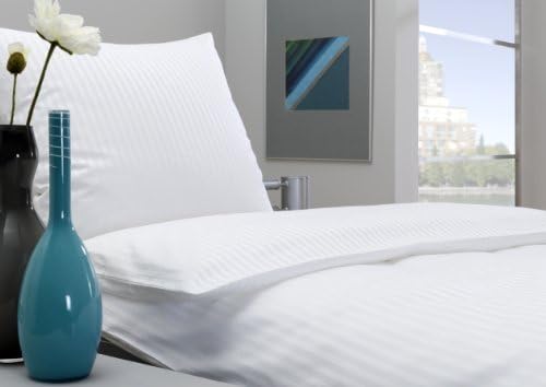3 mm Fine Line White Bed Linen with Envelope Closure,, 100 % Cotton, White, Kissenbezug 80x40