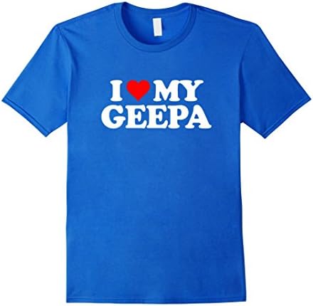 Men's I Love My Geepa T Shirt - Heart Funny Fun Gift Tee Medium Royal Blue