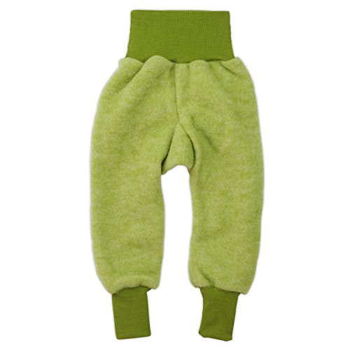 Cosilana - Baby Trousers Wool-Fleece16-24 months (Height 34-36) (86/92), Light Green-Melange, 100% Organic Merino Wool