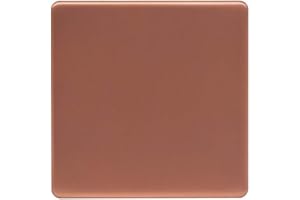 Lieber Brushed Copper Single Blank Plates - White Insert Screwless